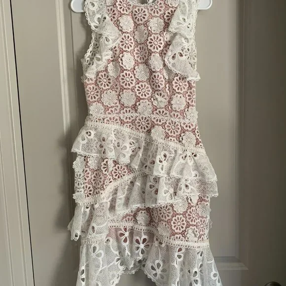Alexis off-white lace mini dress